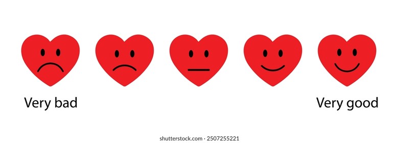  emoji, feedback emojis in heart, emoji icons, very happy emojis, happy emojis, bad and very bad emojis, heart