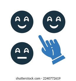 Emoji, Feedback, Emojis-Ikone. Einfache bearbeitbare Vektorgrafiken.