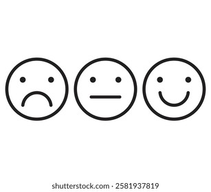 Emoji feedback icon set customer satisfaction service symbol. Vector illustration on white background	