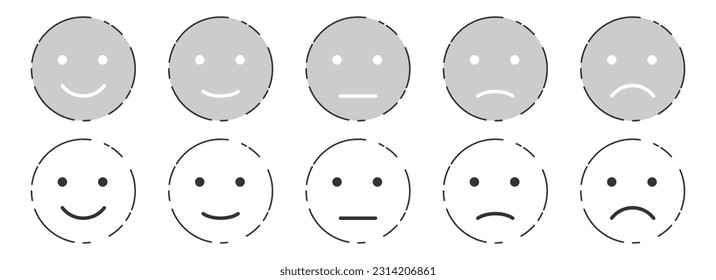 Emoji feedback rating.  Customers review vector collection