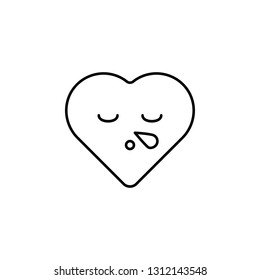 emoji feeling icon. Element of heart emoji for mobile concept and web apps illustration. Thin line icon for website design and development, app development