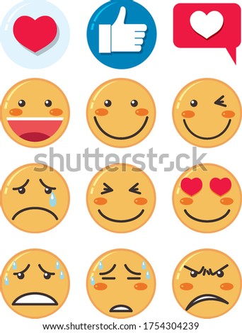 Emoji feeling icon isolated theme on white background illustration