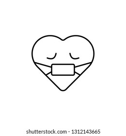 emoji fever icon. Element of heart emoji for mobile concept and web apps illustration. Thin line icon for website design and development, app development