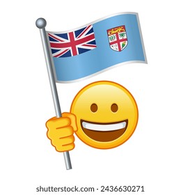 Emoji with Fiji flag Large size of yellow emoji smile