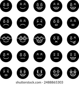 Icono de relleno de emoticonos Colecciones de Vector