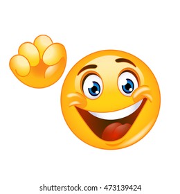 Emoji, fist hand up, gesture, smiley face, making power to the people