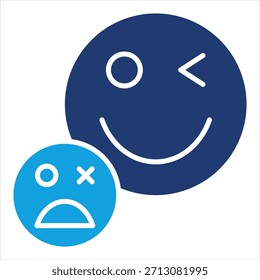Emoji Flat Blue Icon Ilustración vectorial
