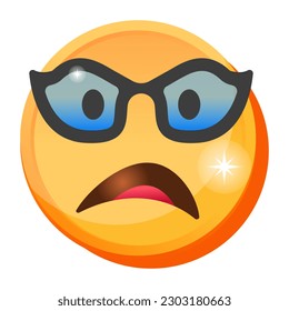 A emoji in flat icon design 