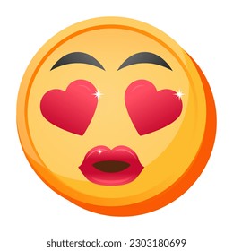 A emoji in flat icon design 
