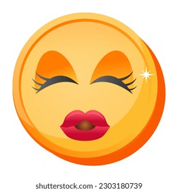 A emoji in flat icon design 