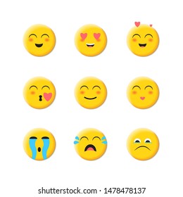 Emoji Flat Icon. Face Emoticon vector illustration isolated. smiley face