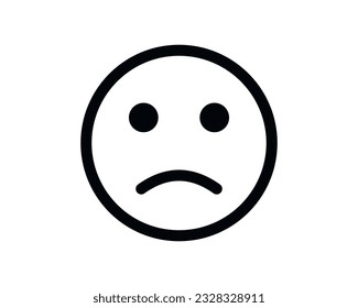 Emoji flat style, face icon, sad emoji, emoji icon vector.