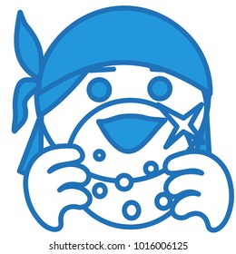 emoji with fortune teller looking into the sparkling shining glass ball, traveling carnival or traid fair witch telling her customer about his future using magic tricks, simple hand drawn emoticon