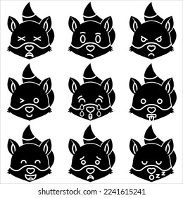 Emoji fox icon glyph style part four