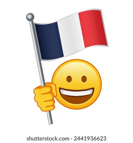 Emoji with France flag Large size of yellow emoji smile