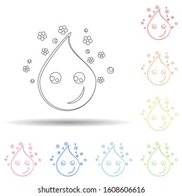 Emoji friendly in multi color style icon. Simple thin line, outline vector of emoji icons for ui and ux, website or mobile application