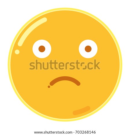 Emoji of Frown Face in Flat Design Icon Vector Illustration
