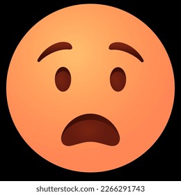 Emoji. Frowning face with open mouth