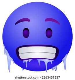 emoji frozen face vector illustration