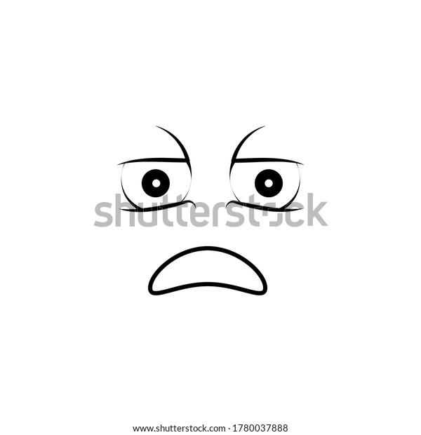 Emoji Frustrated Icon Simple Line Outline Stock Vector (Royalty Free ...