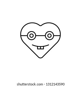 emoji geek icon. Element of heart emoji for mobile concept and web apps illustration. Thin line icon for website design and development, app development