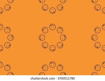 Emoji. Geometric seamless pattern for print design.