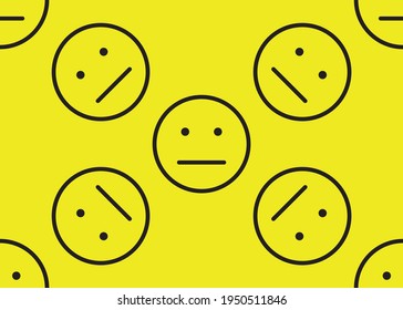 Emoji. Geometric seamless pattern for print design.