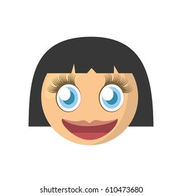 emoji girl expression image vector illustration eps 10