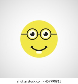 emoji with glasses. nerd face smiley