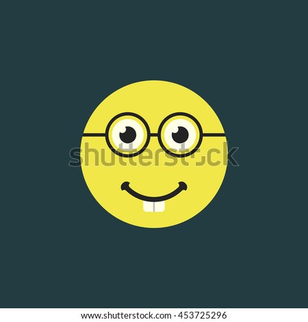 emoji with glasses. nerd face smiley