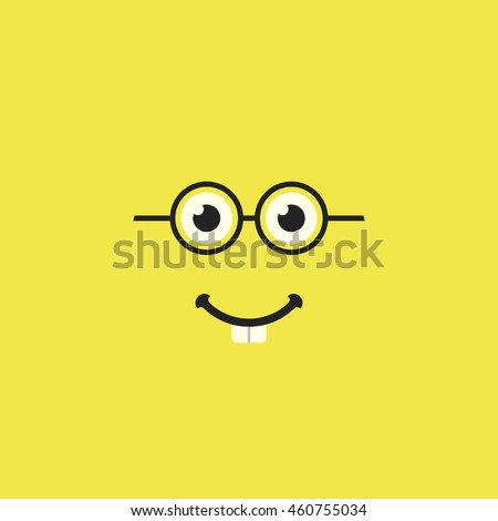 emoji with glasses. nerd face smiley
