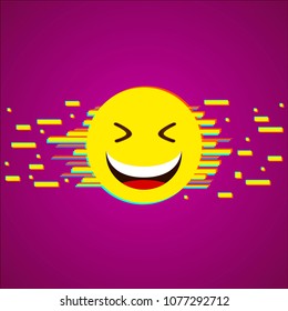 Emoji with glitch effect.