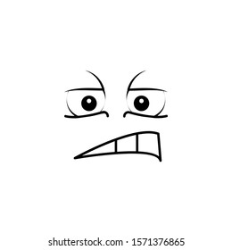 Emoji, grimacing icon. Simple line, outline vector of cartoon face icons for ui and ux, website or mobile application