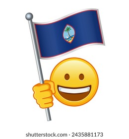 Emoji with Guam flag Large size of yellow emoji smile