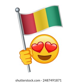 Emoji with Guinea flag Large size of yellow emoji smile