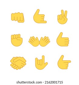 Emoji Hand Fist Emoticon Thumb Handshake Stock Vector (Royalty Free ...