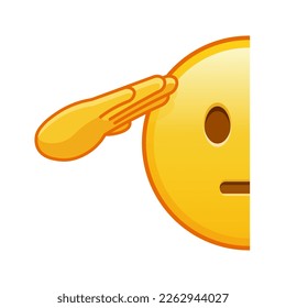 Emoji with hand on face Large size of yellow emoji smile