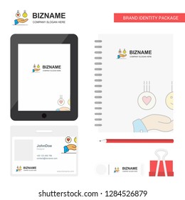 Emoji in hands Business Logo, Tab App, Diary PVC Employee Card and USB Brand Stationary Package Design Vector Template