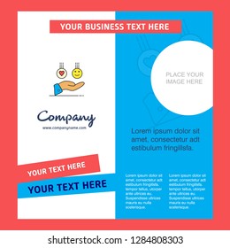 Emoji in hands Company Brochure Template. Vector Busienss Template
