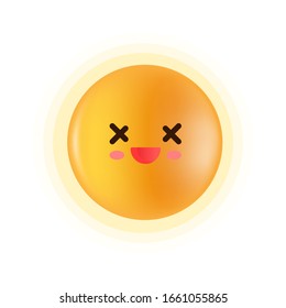 Emoji of Happiness: A delightful illustration featuring a cheerful face emoji vector, spreading joy and happiness. Perfect for infusing positive emotions into your design compositions