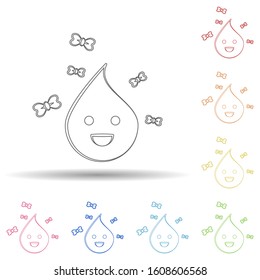 Emoji happy in multi color style icon. Simple thin line, outline vector of emoji icons for ui and ux, website or mobile application