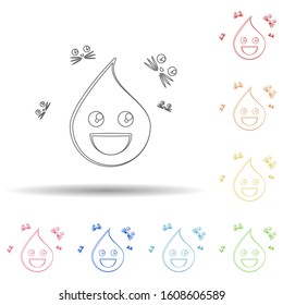 Emoji happy in multi color style icon. Simple thin line, outline vector of emoji icons for ui and ux, website or mobile application