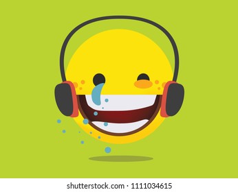 emoji with headphone