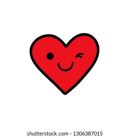 emoji heart doodle icon
