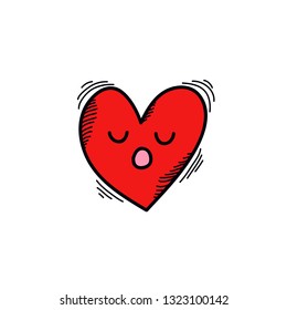 emoji heart doodle icon