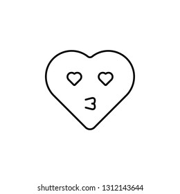 emoji hearth kiss icon. Element of heart emoji for mobile concept and web apps illustration. Thin line icon for website design and development, app development