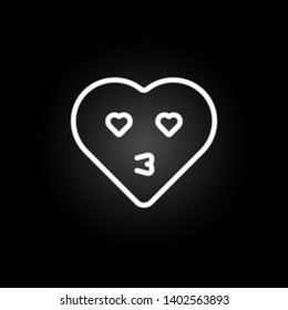 emoji hearth kiss neon icon. Elements of electricity set. Simple icon for websites, web design, mobile app, info graphics