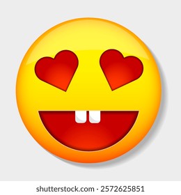 Emoji with heart-shaped eyes emoticon smiling vector