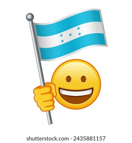 Emoji con la bandera de Honduras Gran tamaño de la sonrisa de emoji amarillo