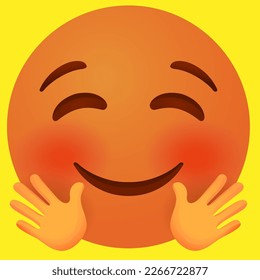 Emoji. Hugging face vector illustration